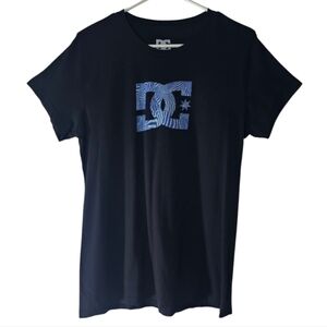 DC Shoes Blue Zebra Logo Black T-Shirt Sz XL